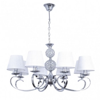 Distribuidor - Lâmpadas Diversas | Lâmpadas Clássicas | LAMPARA ORDOÑEZ 8XE14 CROMO PANTALLA BLANCA REGX76X76 CM Ref: 201658020